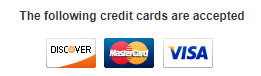 Credit cards accepted